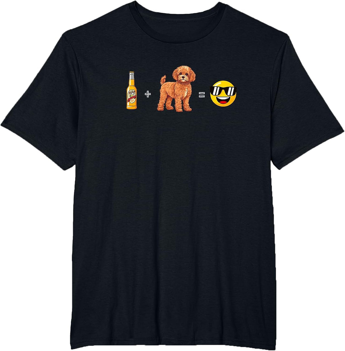 Cavapoo + Beer Dog Dad Happy Men Pet Lover T-Shirt - Black