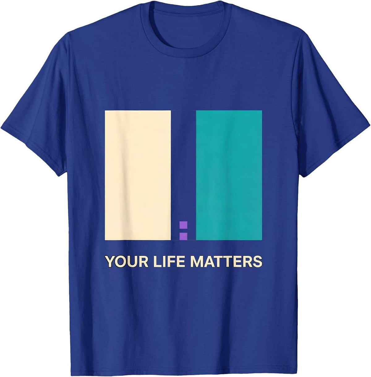 Your Life Matters Semicolon Mental Health Awareness Support T-Shirt - Royal Blue