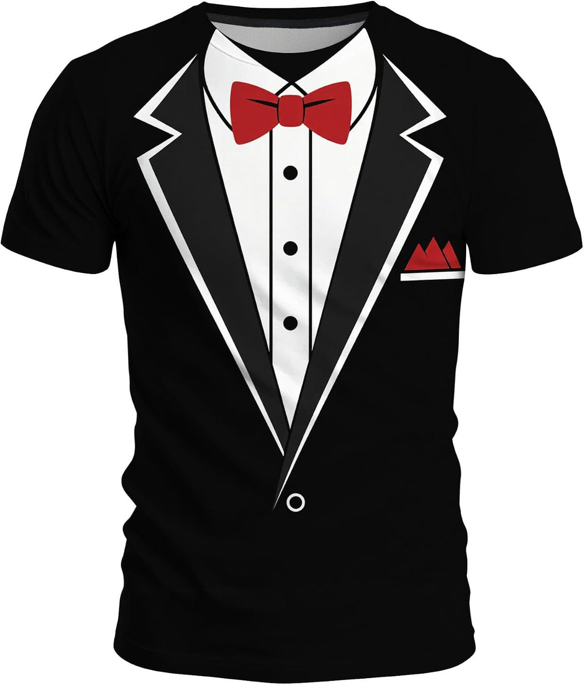 Men’s 3D Suit Print T-Shirt, Funny Realistic Costume Graphic Tee - Dress-01