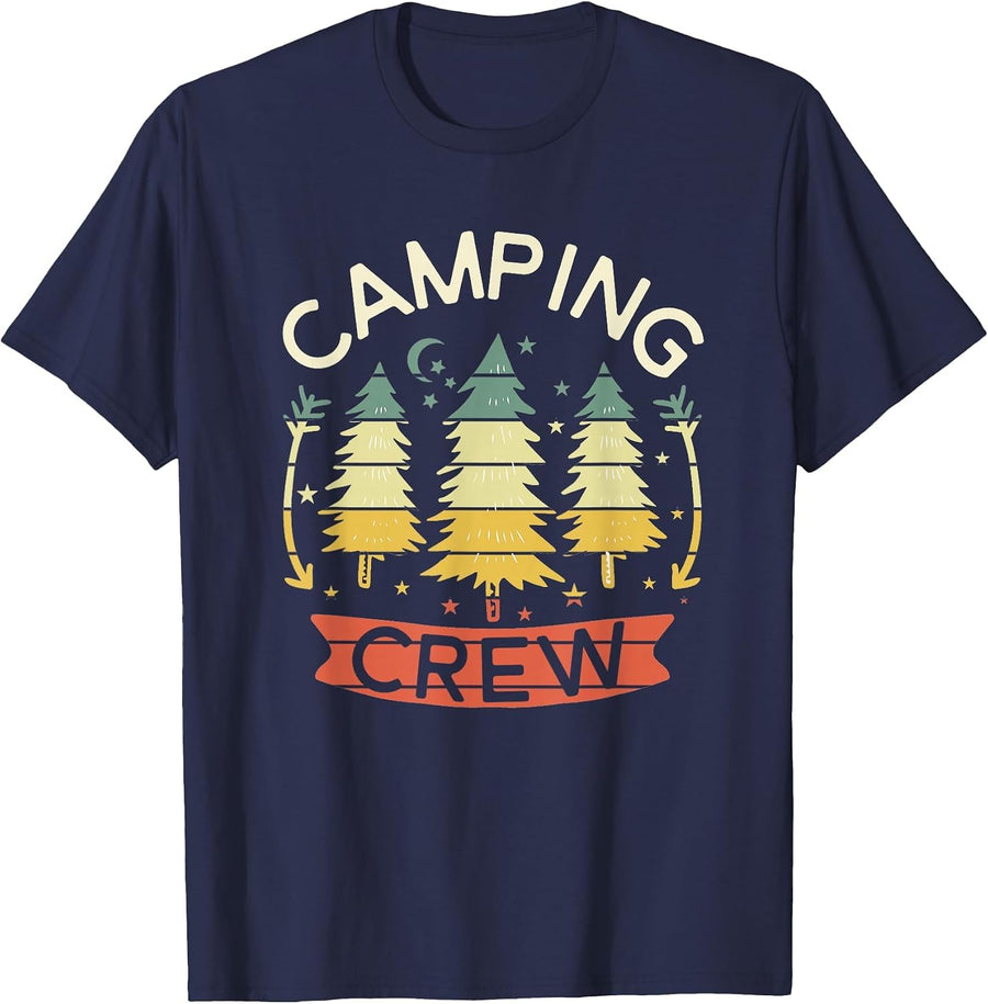 Camping Crew Shirt Kids Family Camping Shirts Matching Group T-Shirt - Navy Blue