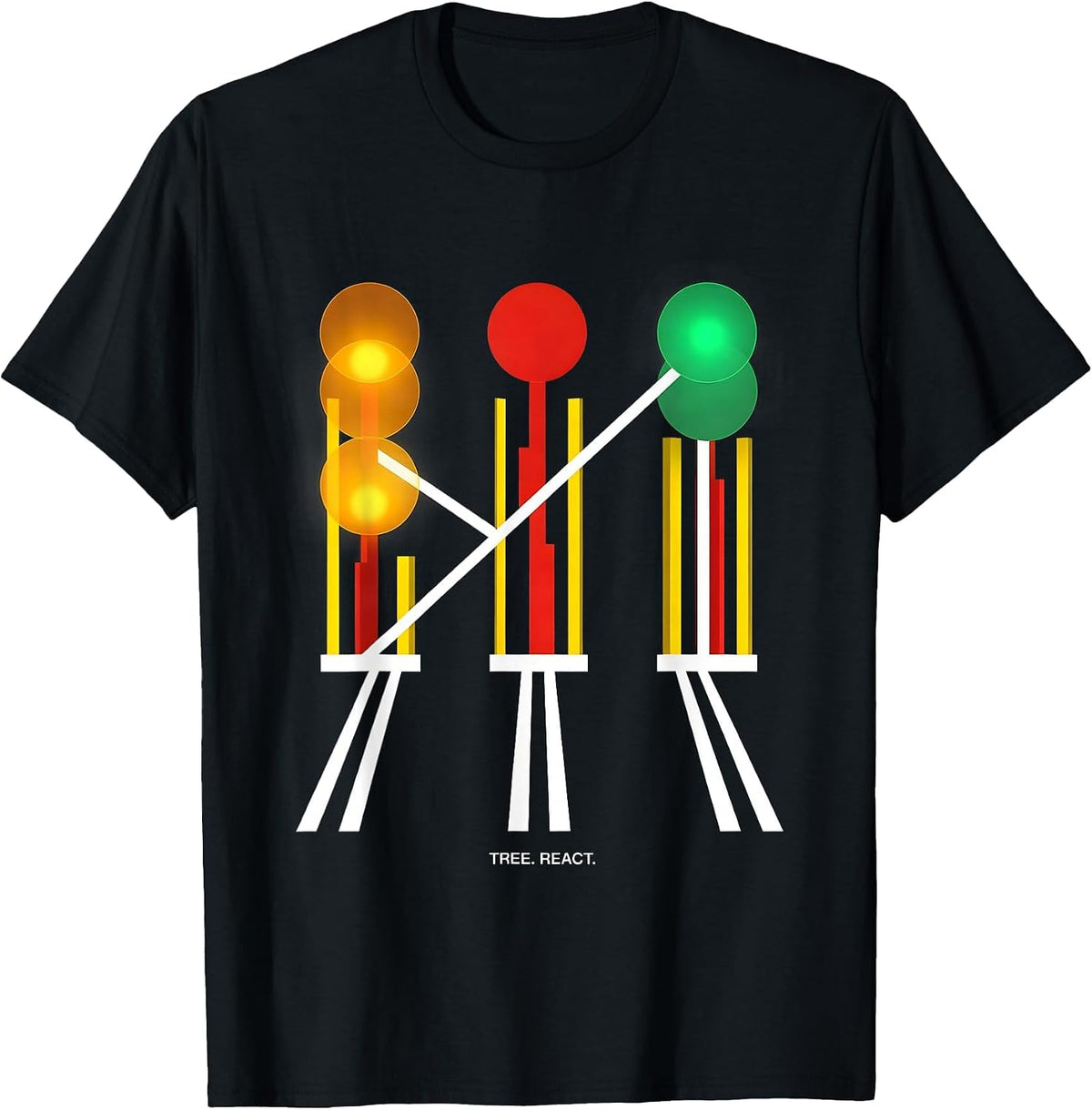 Men's Tree React Bauhaus Modernist Drag Racing RC Car Enthusiast T-Shirt - Black