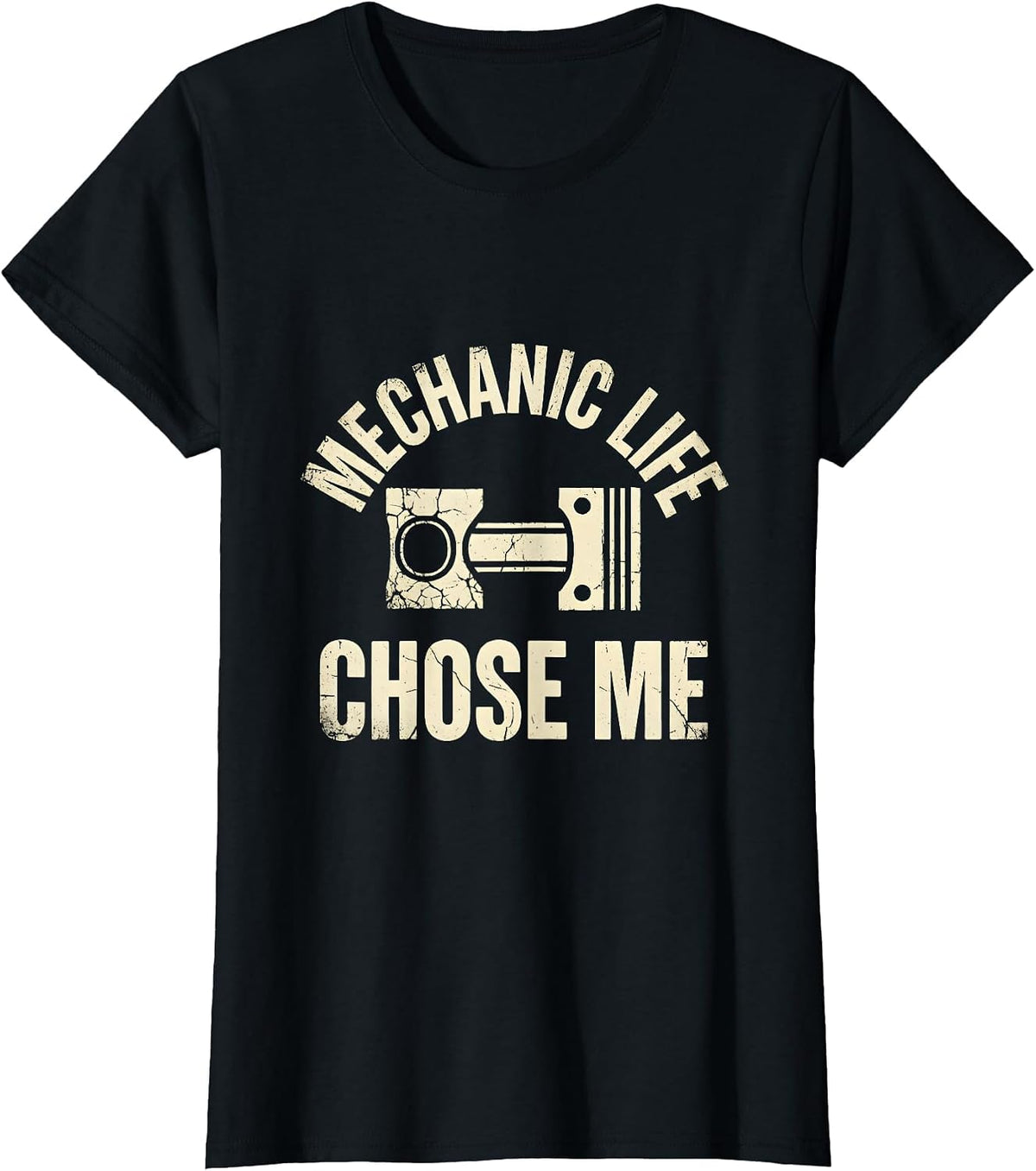 Mechanic Life Chose Me Bold Garage Design T-Shirt - Black