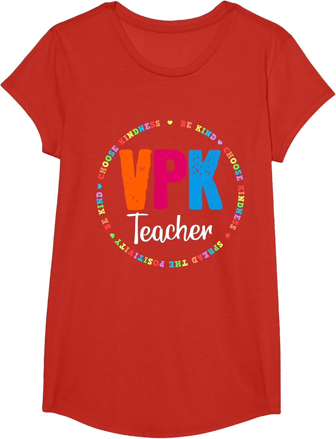 Matching VPK Crew Teacher Voluntary Prekindergarten Team T-Shirt - Girls Red