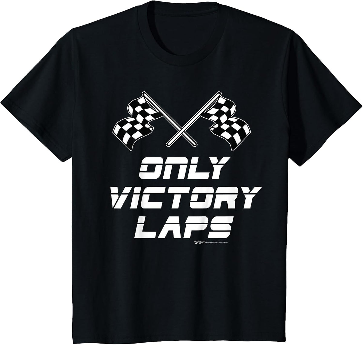 Only Victory Laps Checkered Flag T Shirt T-Shirt - Black