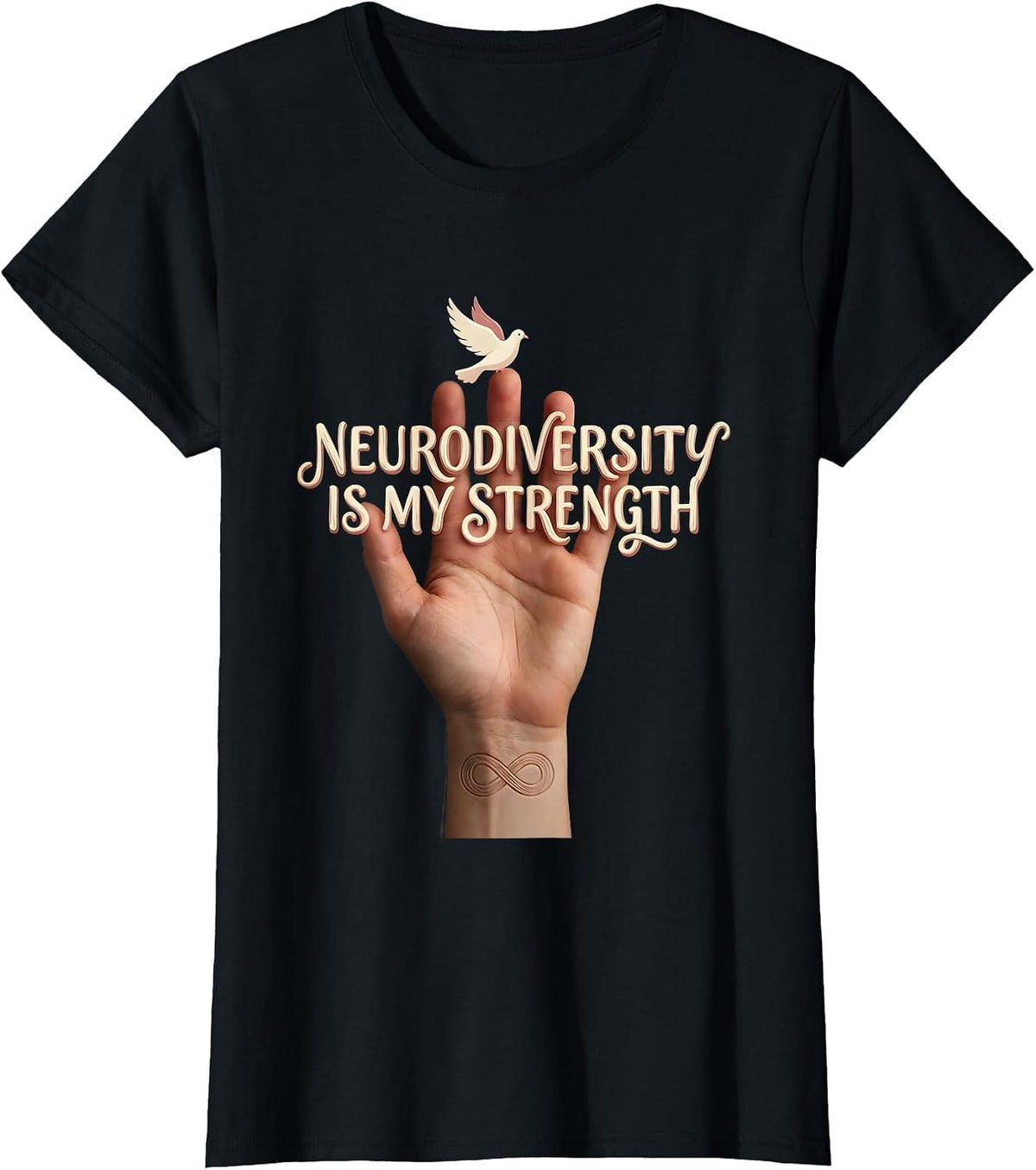 Women's Neurodiversity Is My Strength Autism Awareness T-Shirt - Black