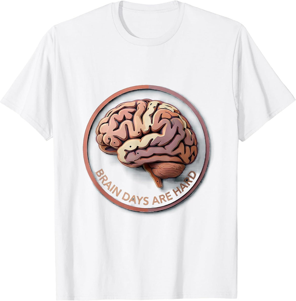 Men's Brain Days Are Hard Mental Health Matters Design T-Shirt - White