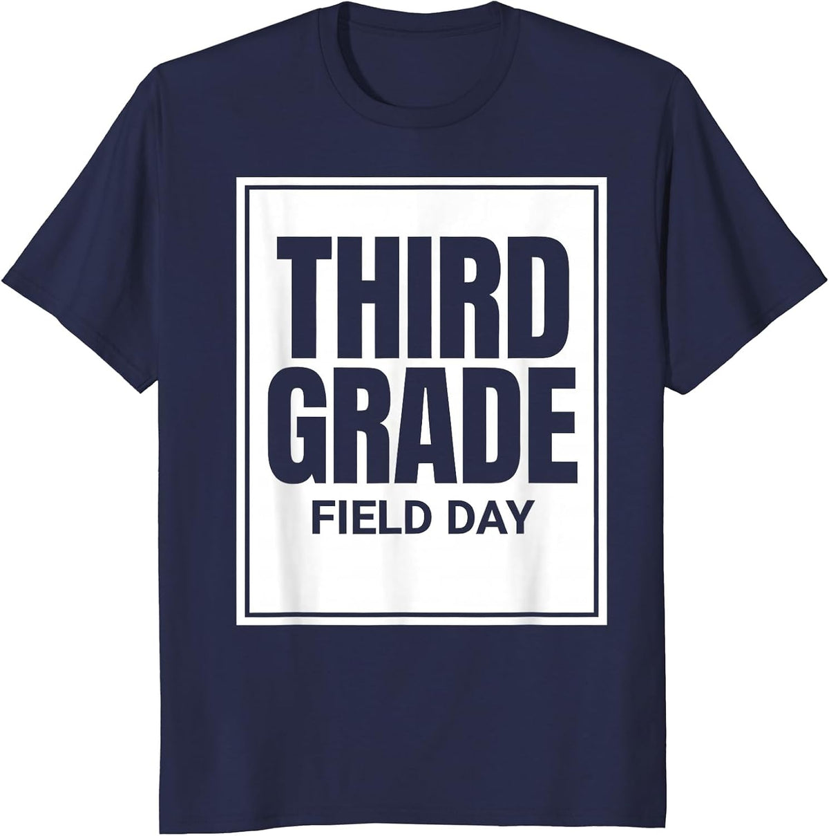 Third Grade Field Day Minimalist School Teacher Student T-Shirt - Navy Blue