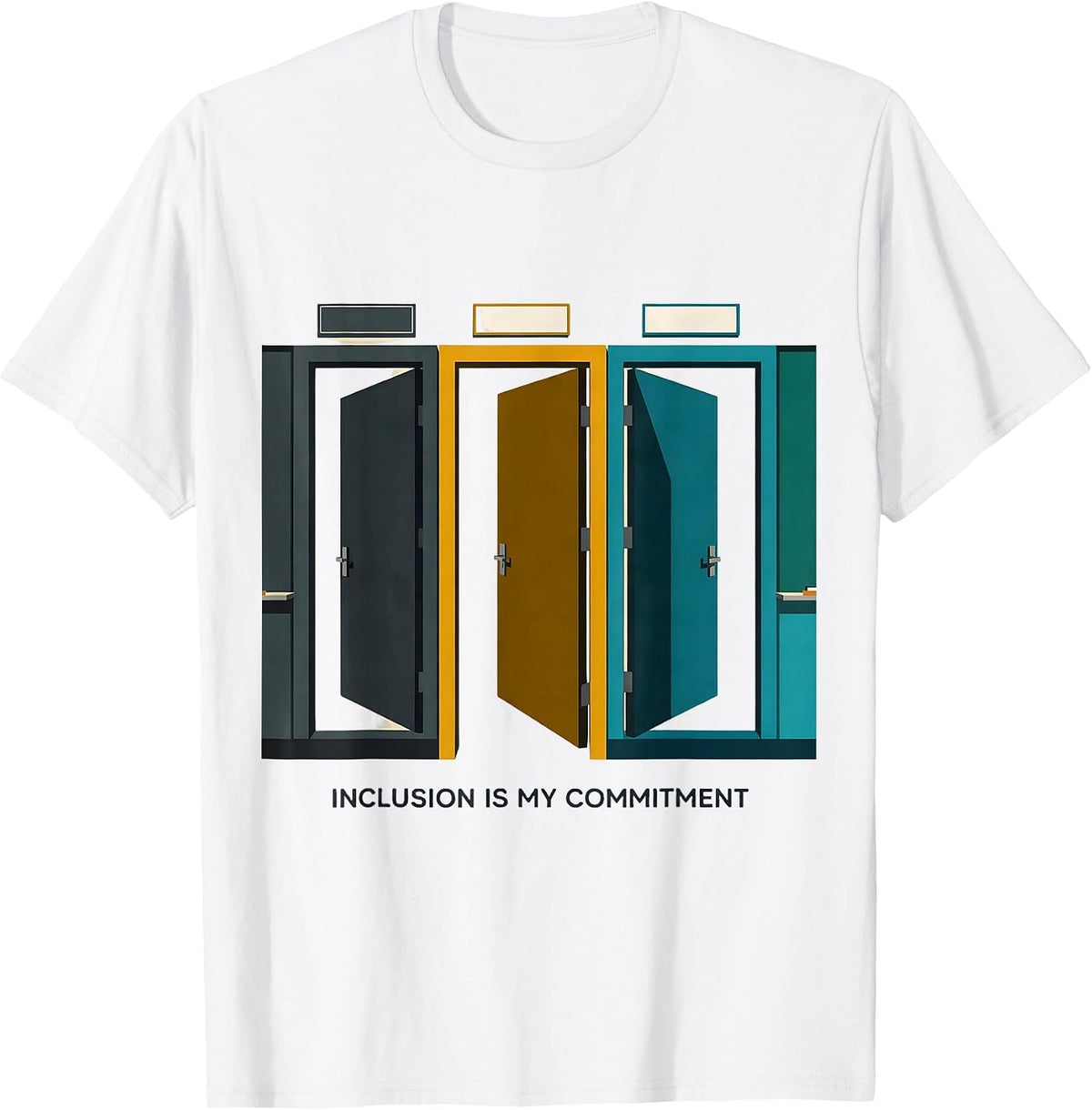 Men's Inclusion Is My Commitment Midcentury Modern Special T-Shirt - White