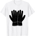 Men's Oil-Stained Work Gloves Blue Collar Graphic T-Shirt - White
