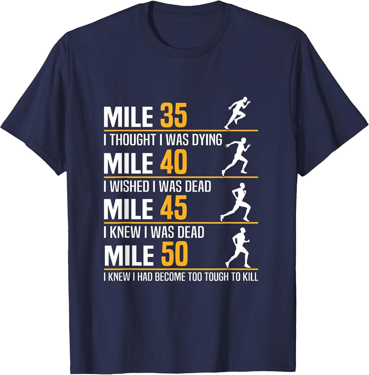 Ultrarunner Training Ultramarathon 50 Miles Ultrarunning T-Shirt - Navy Blue