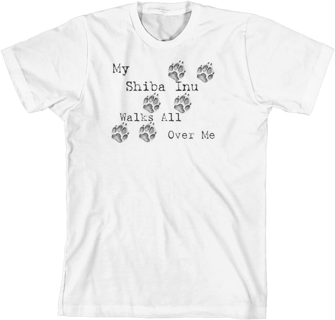Cahoon's Closet My Shiba Inu Walks All Over Me Brand T-Shirt - Ash Grey