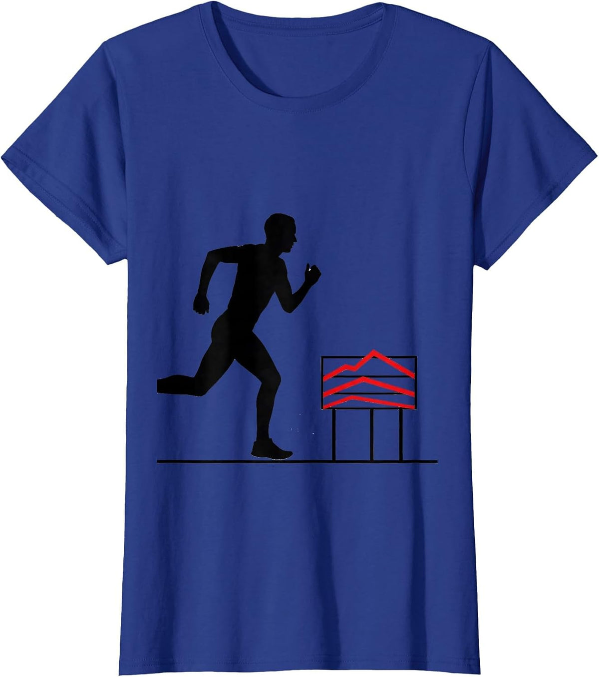 Women's Runner Silhouette Cross Country Running Humor Gift T-Shirt - Royal Blue