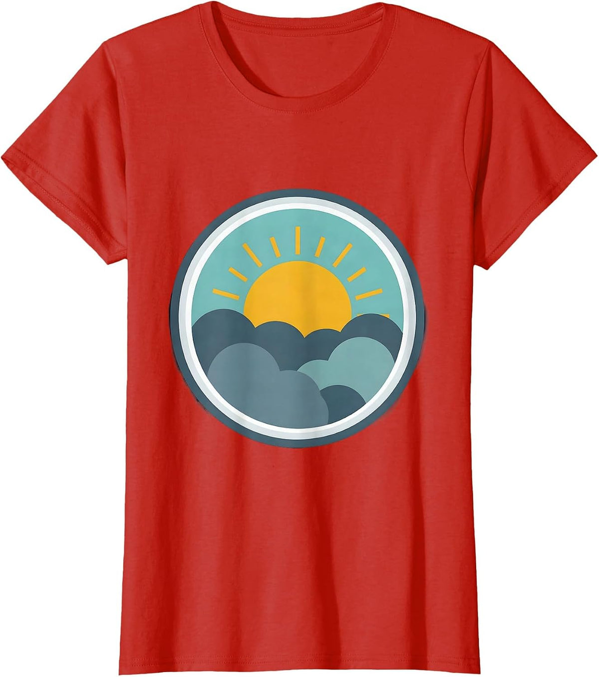 Sun Through Storm Clouds Mental Health Matters T-Shirt - Red