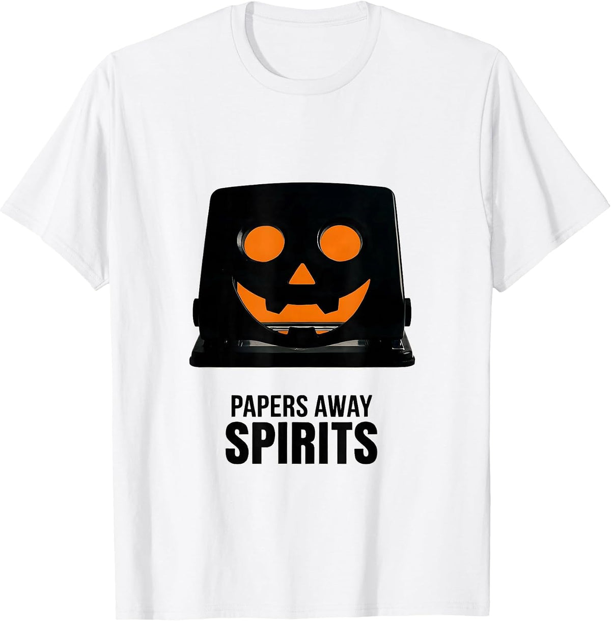 Men's Papers Away, Spirits Editorial Conceptual Teacher Halloween T-Shirt - White