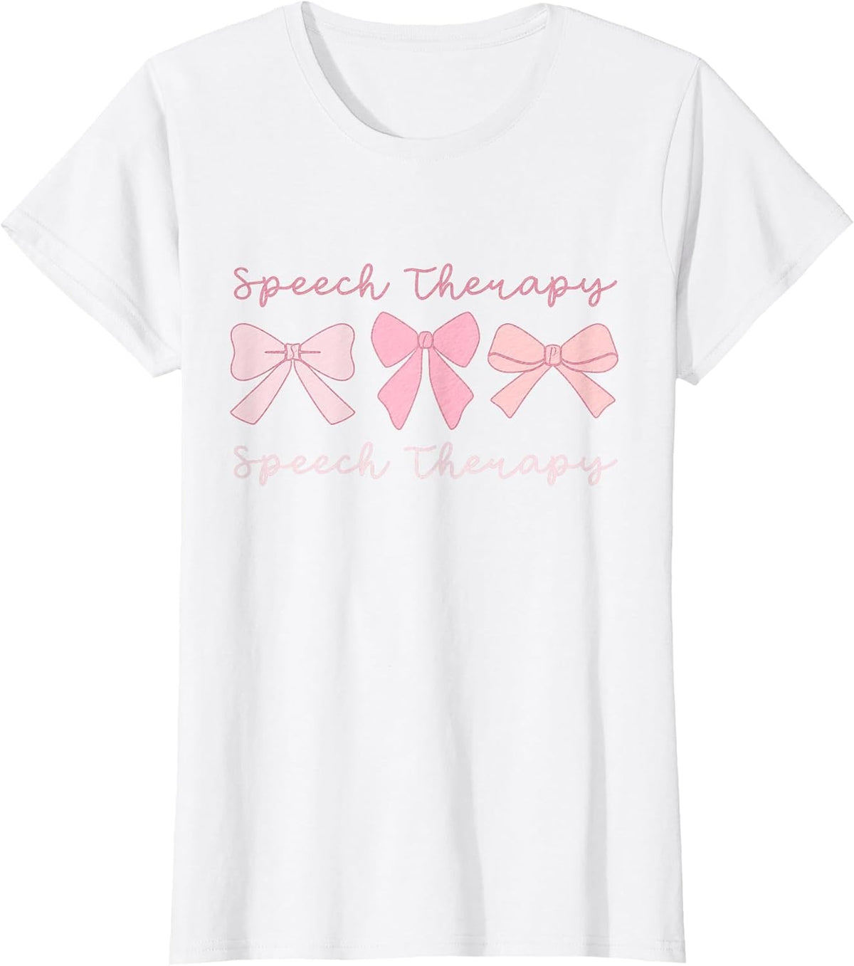 Speech Therapy Coquette Pink Bows SLP Speech Pathology T-Shirt - White