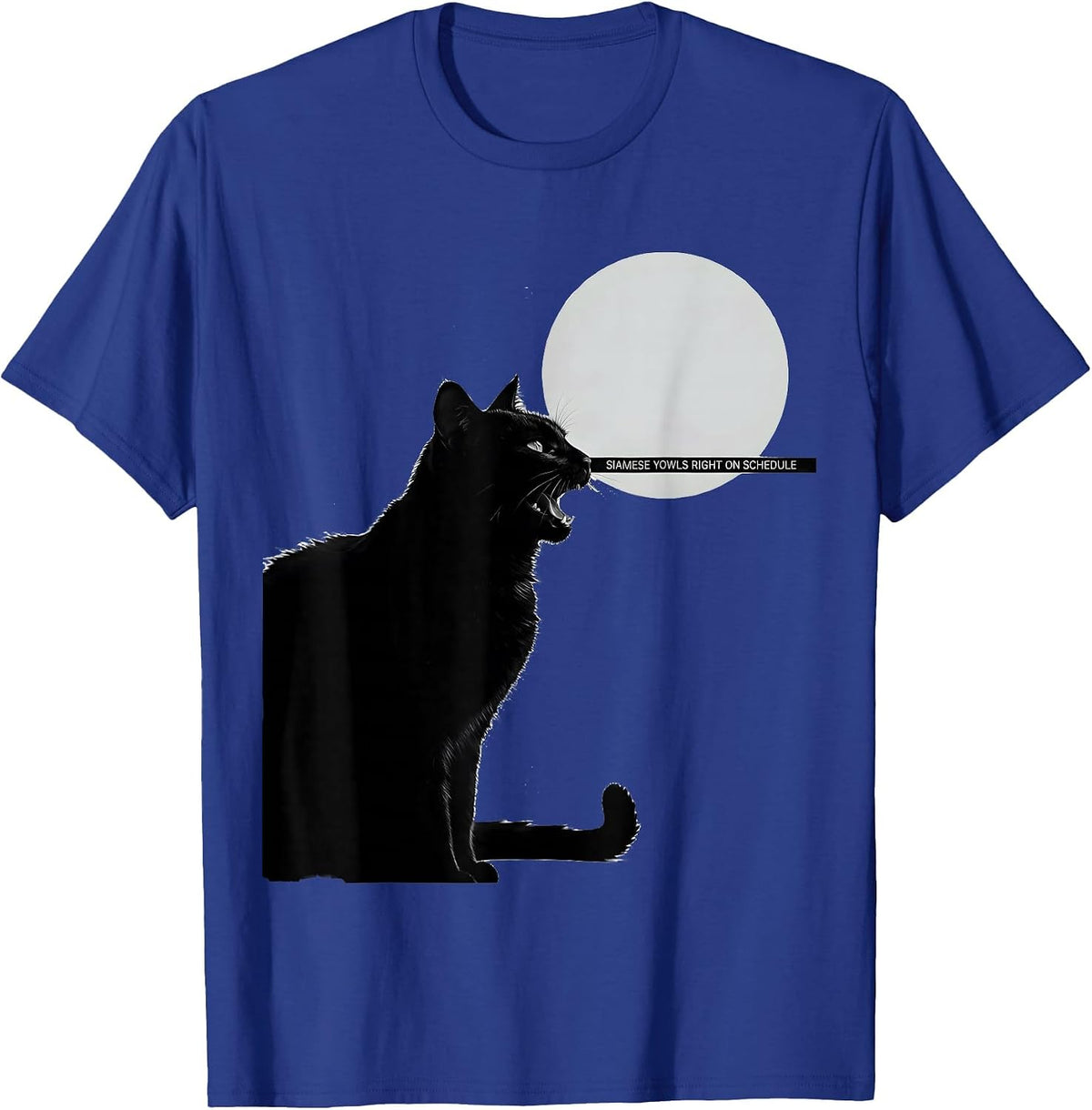 Siamese Yowls Right on Schedule 90's Retro Cat Breed T-Shirt - Royal Blue