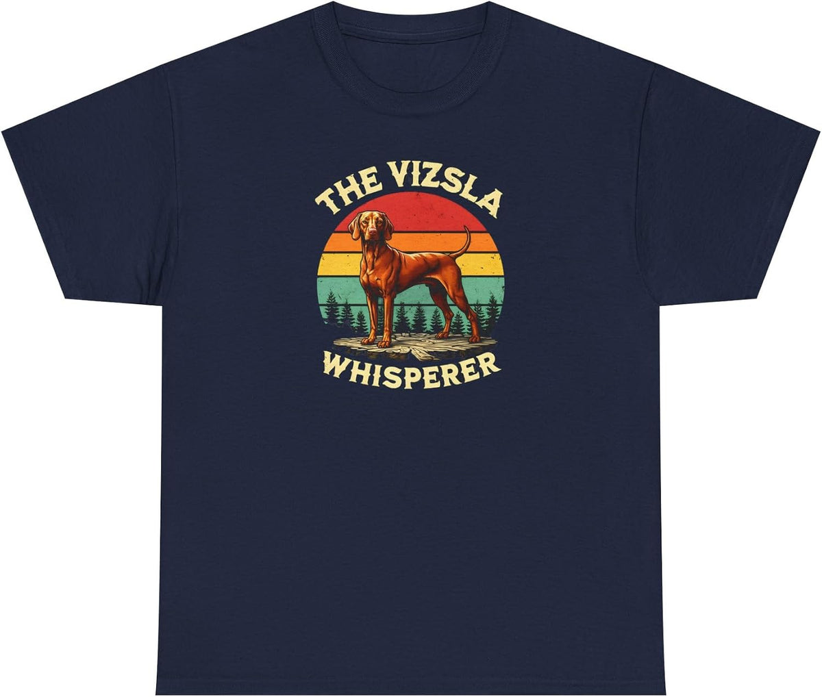 The Vizsla Whisperer Hungarian Vizsla T-Shirt, Unisex Tee, Dog Lover Gift, Animal Print Shirt, Vizsla Mom Dad Shirt - Navy