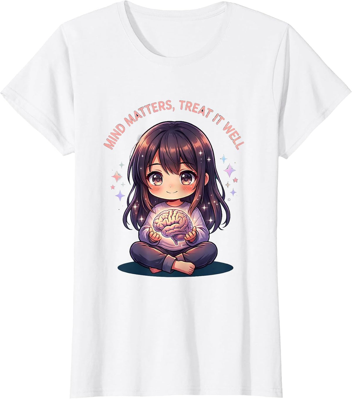 Mind Matters Treat It Well Mental Health Design T-Shirt - White
