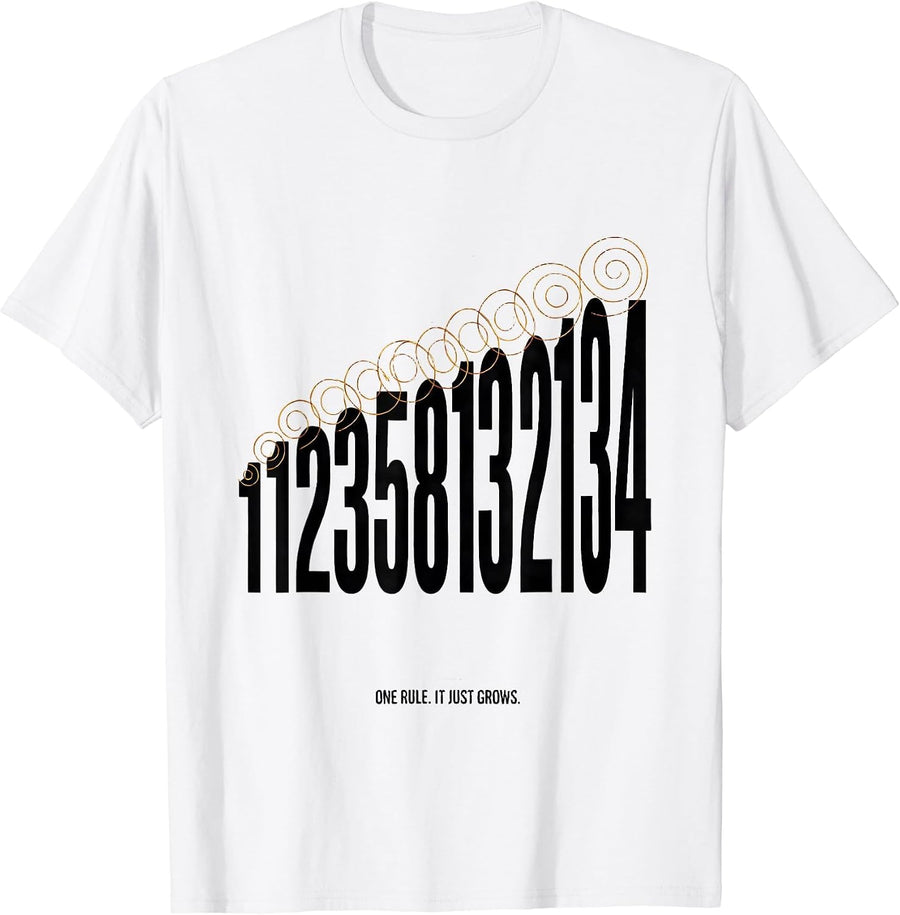 Men's One Rule It Just Grows Math Enthusiast Sacred Geometry T-Shirt - White