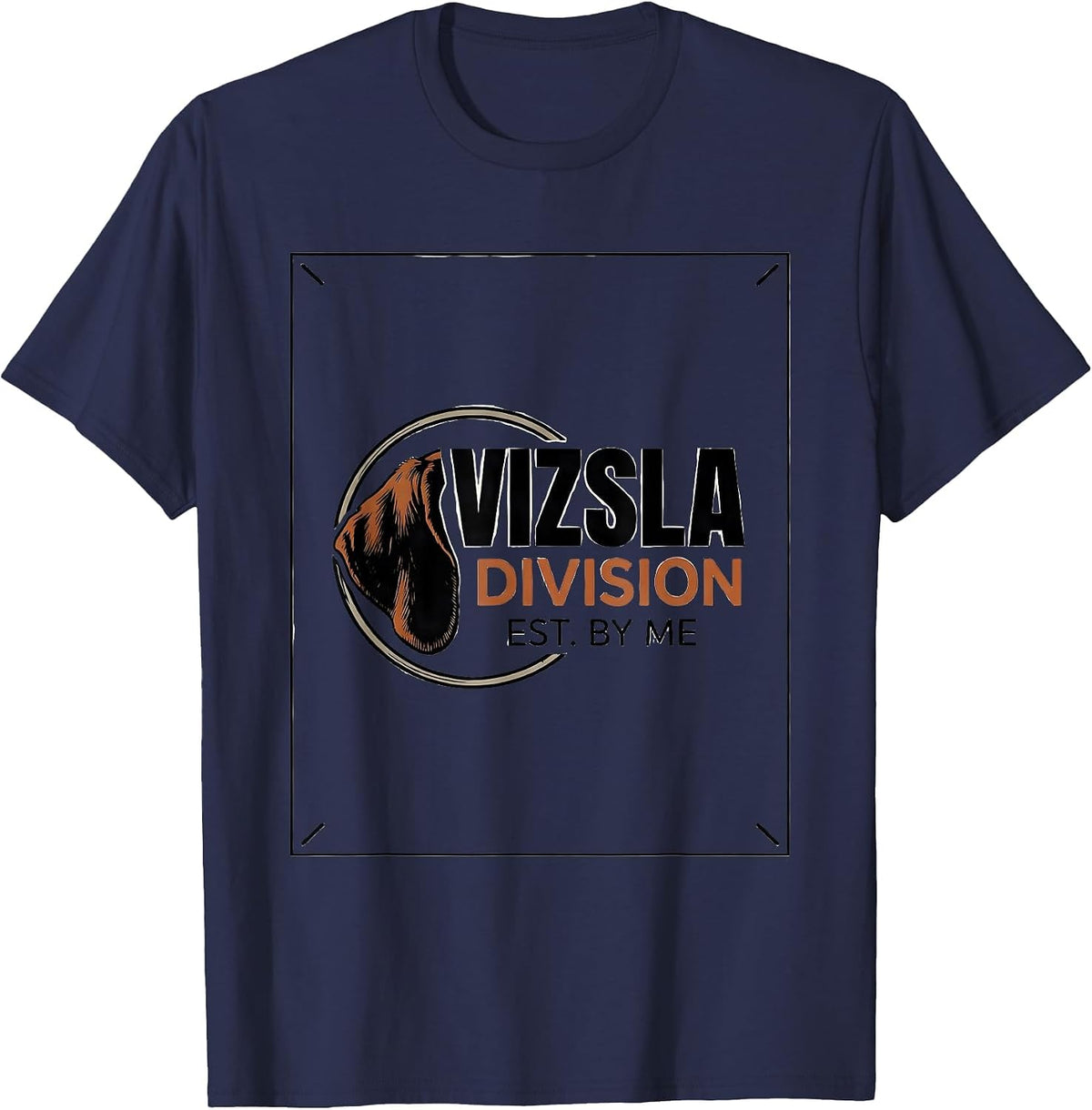 Men's Vizsla Division Est By Me Funny Dog Lover Humor T-Shirt - Navy Blue