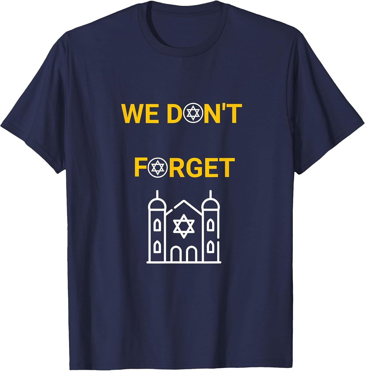Holocaust Memorial Day Design T-Shirt - Navy Blue