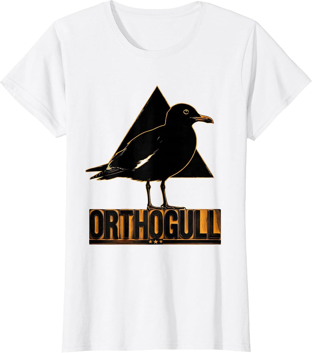 Women's Orthogull Triangle Bird Geometry Pun Funny Math Teacher T-Shirt - White