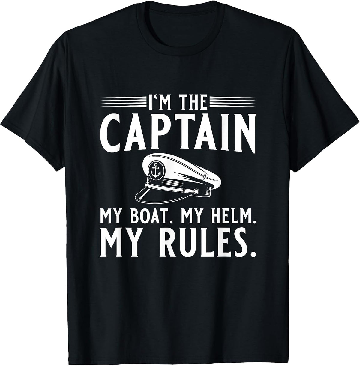 Men's Sailing My Boat My Rules Motorboat Captain T-Shirt - Black