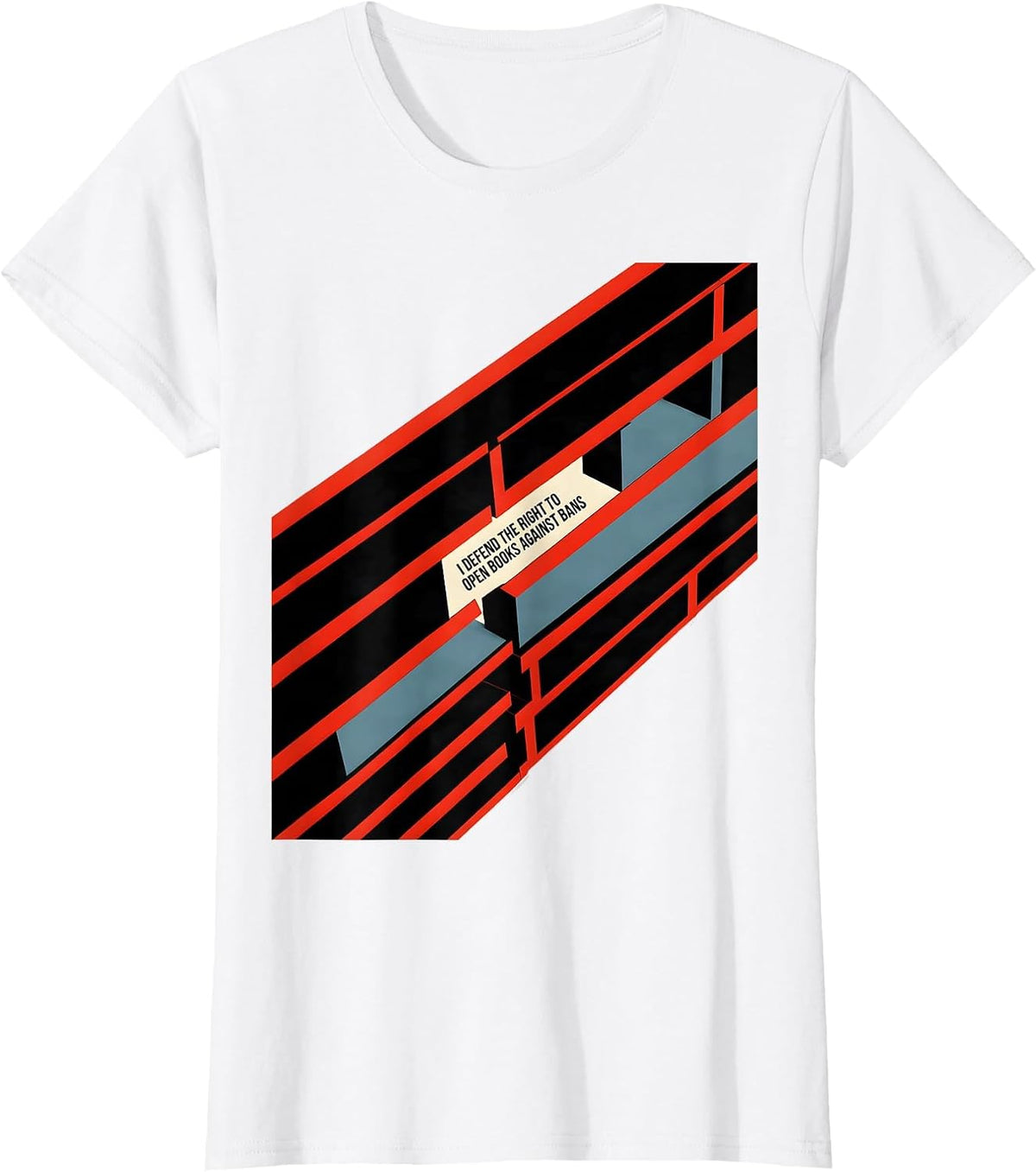 I Defend The Right To Open Books Against Bans Librarian T-Shirt - White