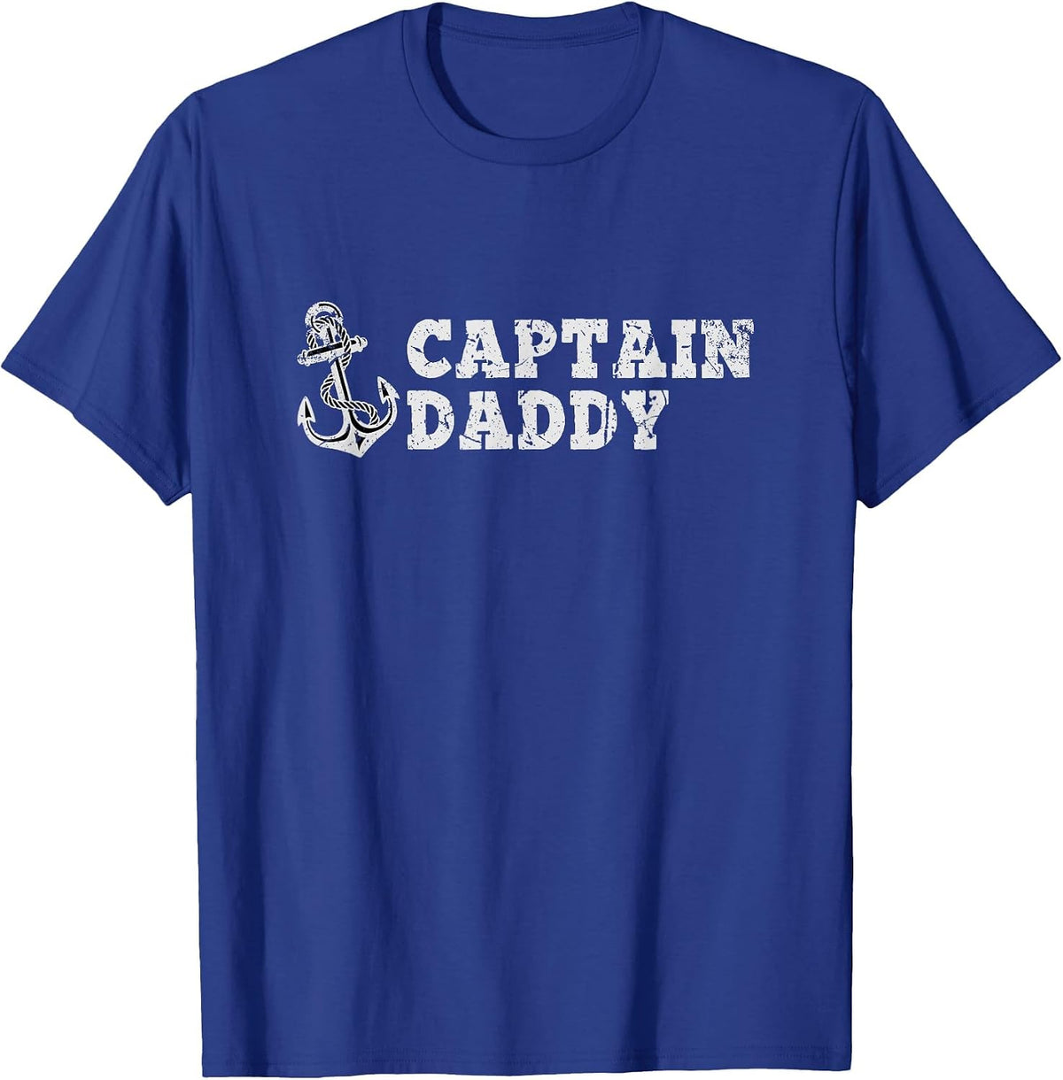 Captain Daddy Sailing Boating Vintage Boat Anchor Funny T-Shirt - Royal Blue