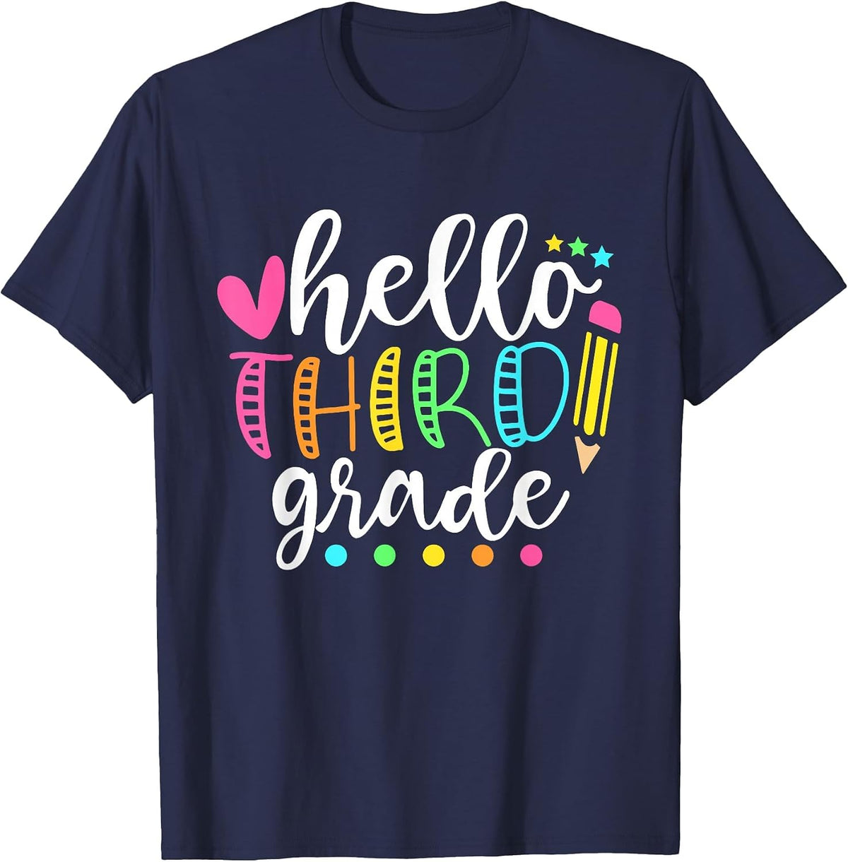 Hello Third Grade Shirt Team 3rd Grade Back to School T-Shirt - Navy Blue