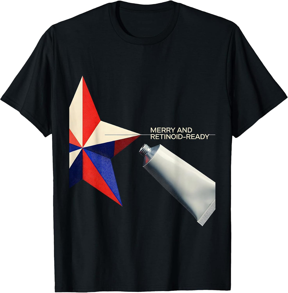 Men's Merry And Retinoid-Ready Geometric Esthetician Dermatology T-Shirt - Black
