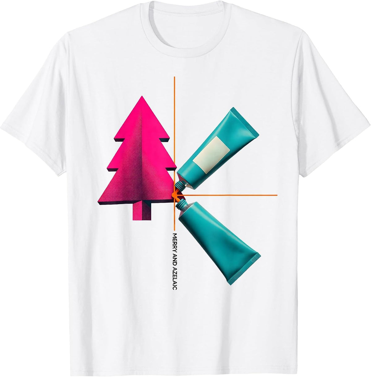 Men's Merry And Azelaic Risograph Christmas Esthetician T-Shirt - White