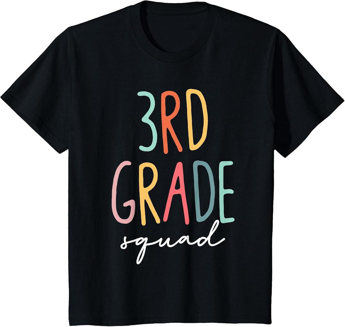 3rd Grade Squad Third Grade Teacher Crew Back to School T-Shirt - Black