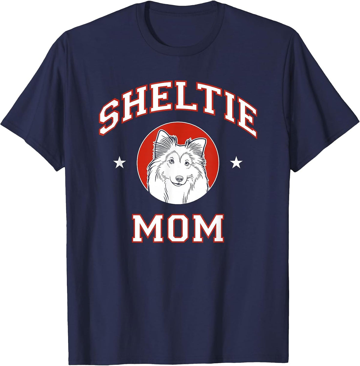 Shetland Sheepdog Mom Sheltie Dog Mother T-Shirt - Navy Blue