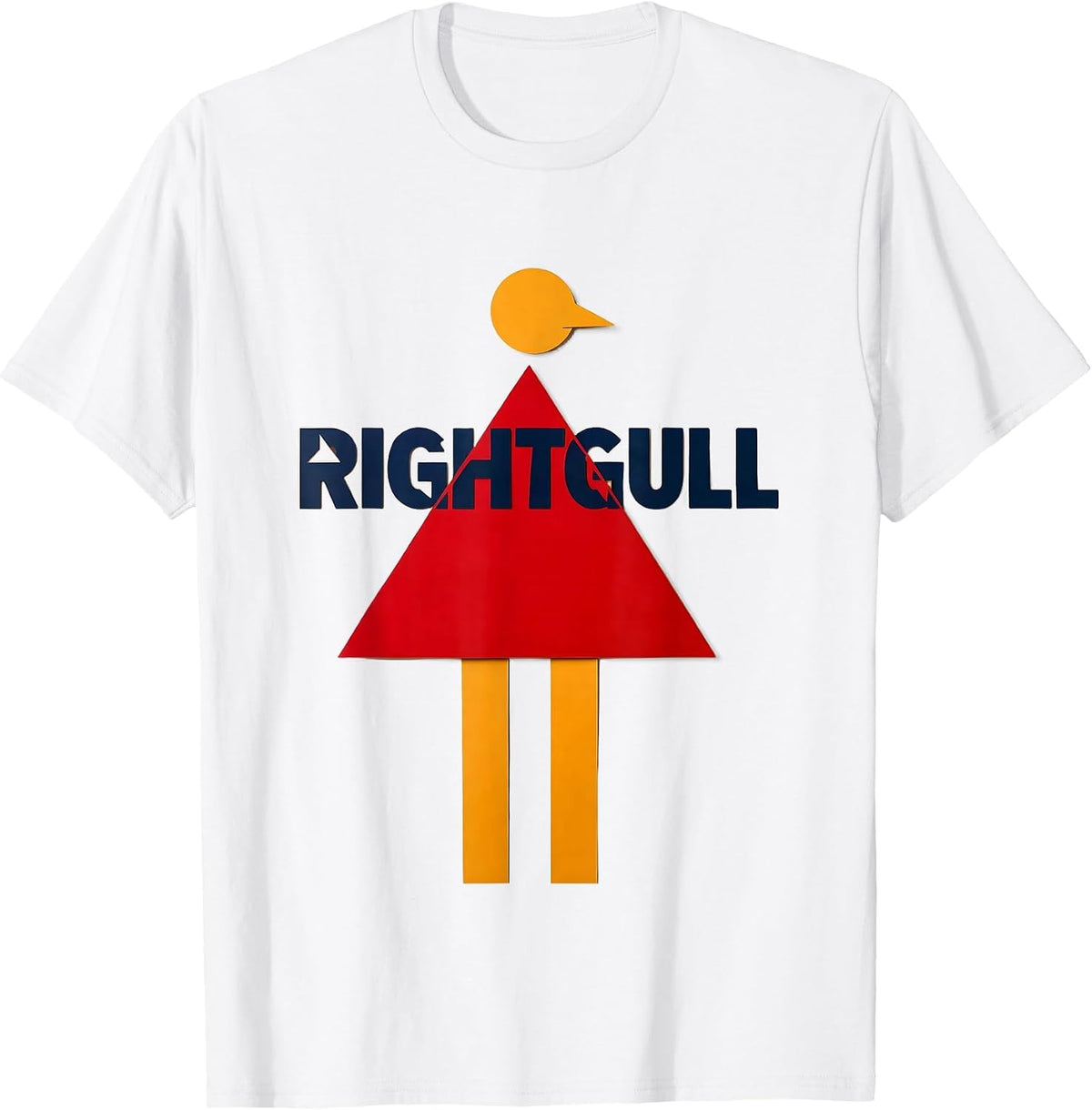 Men's Rightgull Triangle Bird Pun Funny Math Teacher Humor T-Shirt - White