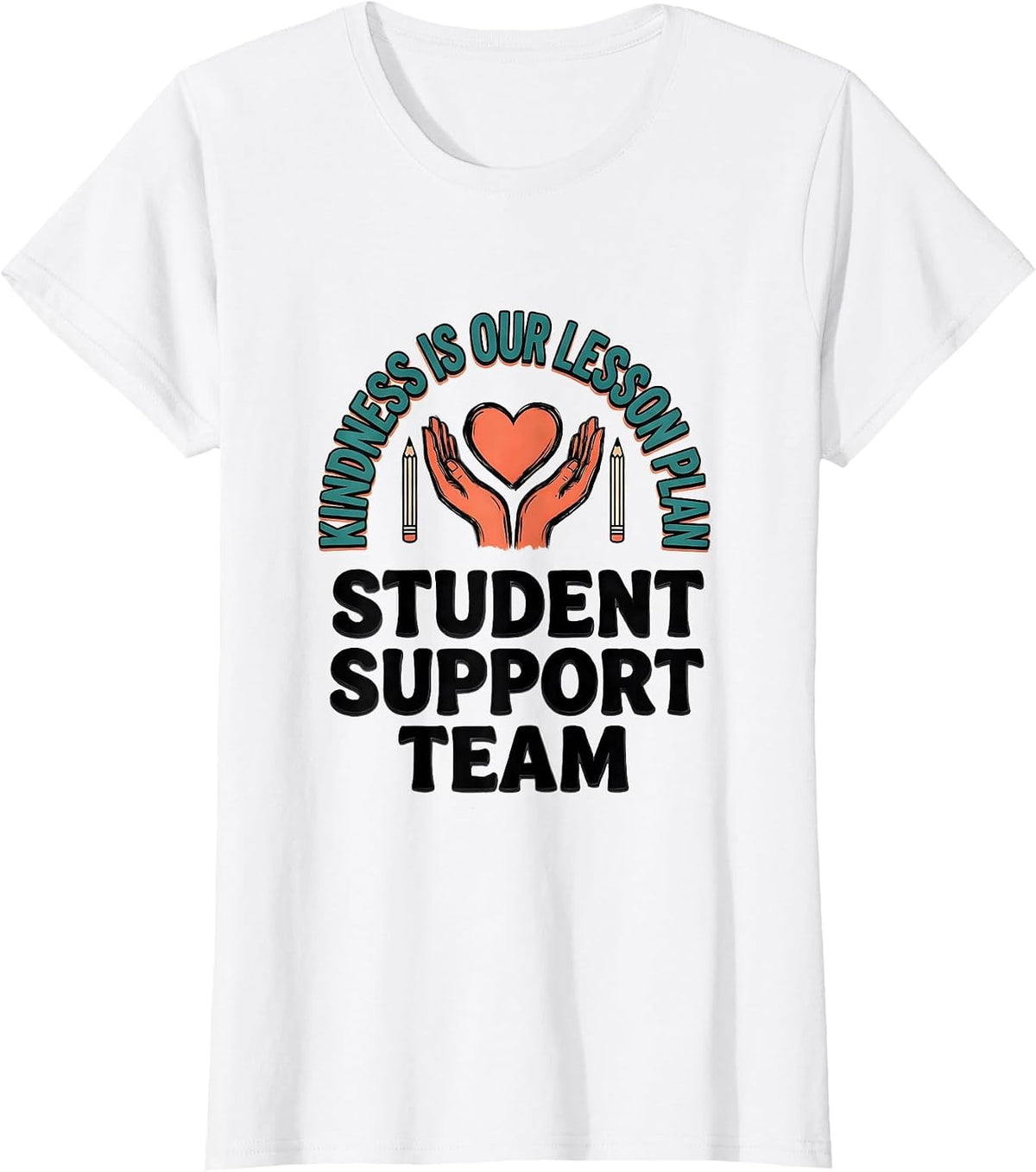 Women's Kindness Is Our Lesson Plan Student Support Team T-Shirt - White