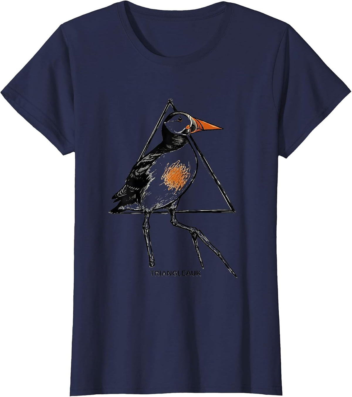 Women's Triangleauk Funny Bird Pun Math Teacher Geometry Humor T-Shirt - Navy Blue