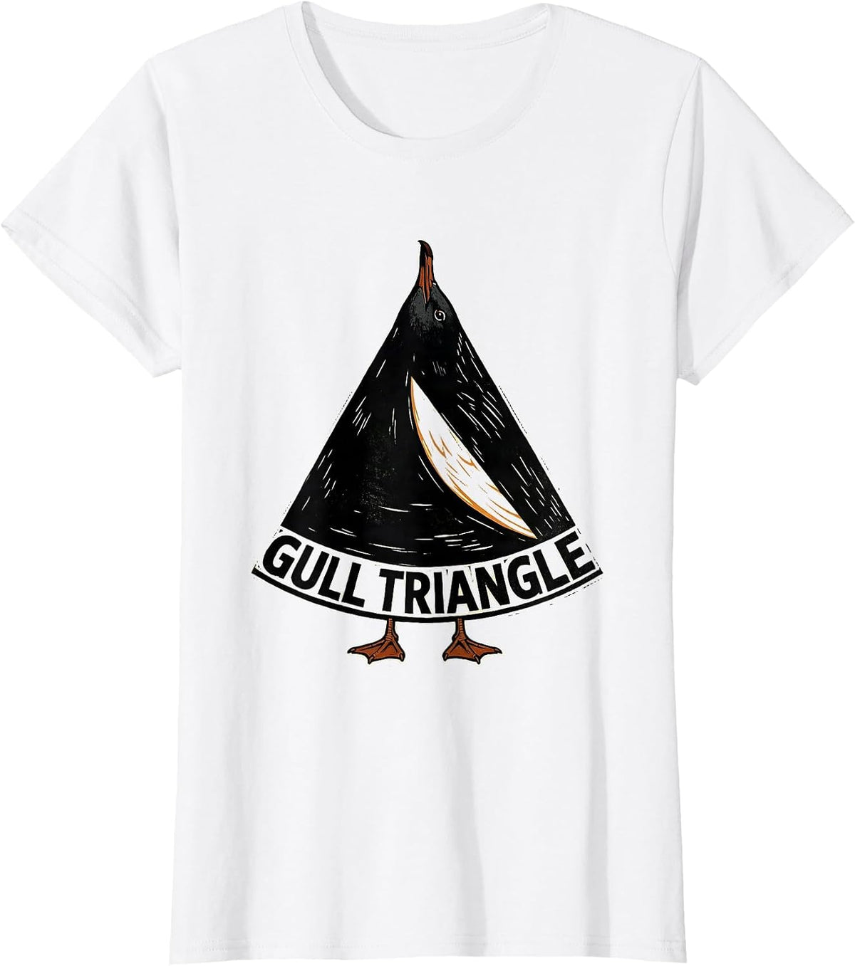 Gull Triangle Funny Bird Pun Math Teacher Geometric Humor T-Shirt - White
