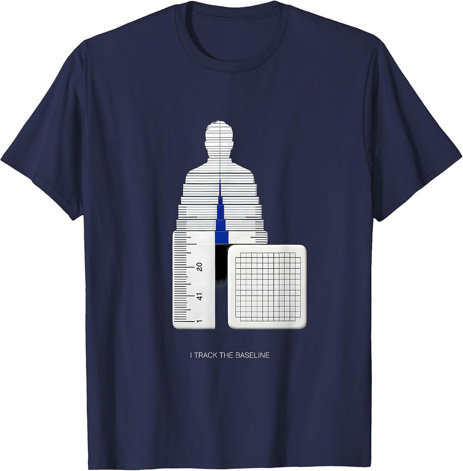 I Track The Baseline Swiss International Special Education T-Shirt - Navy Blue