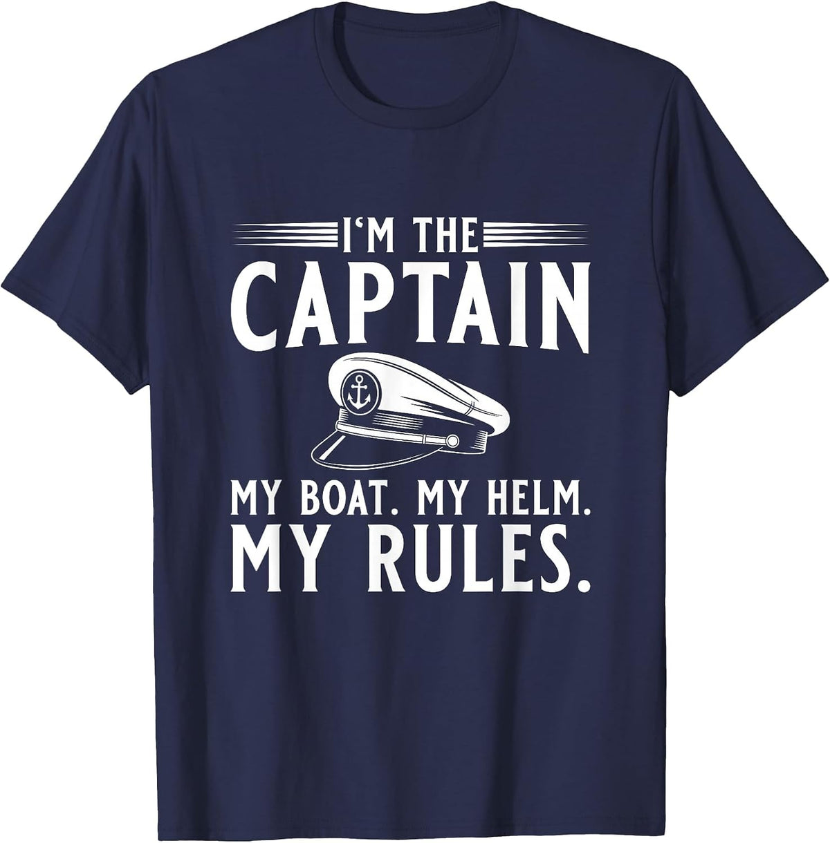 Men's Sailing My Boat My Rules Motorboat Captain T-Shirt - Navy Blue