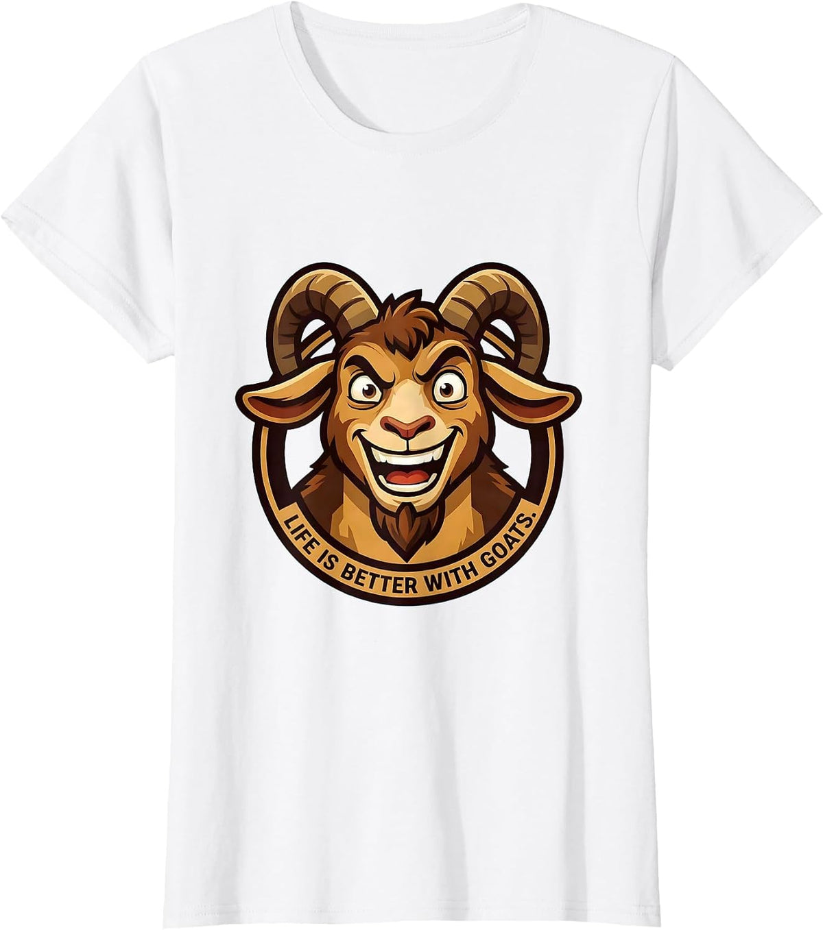 Life Is Better With Goats Farm Animal Design T-Shirt - White