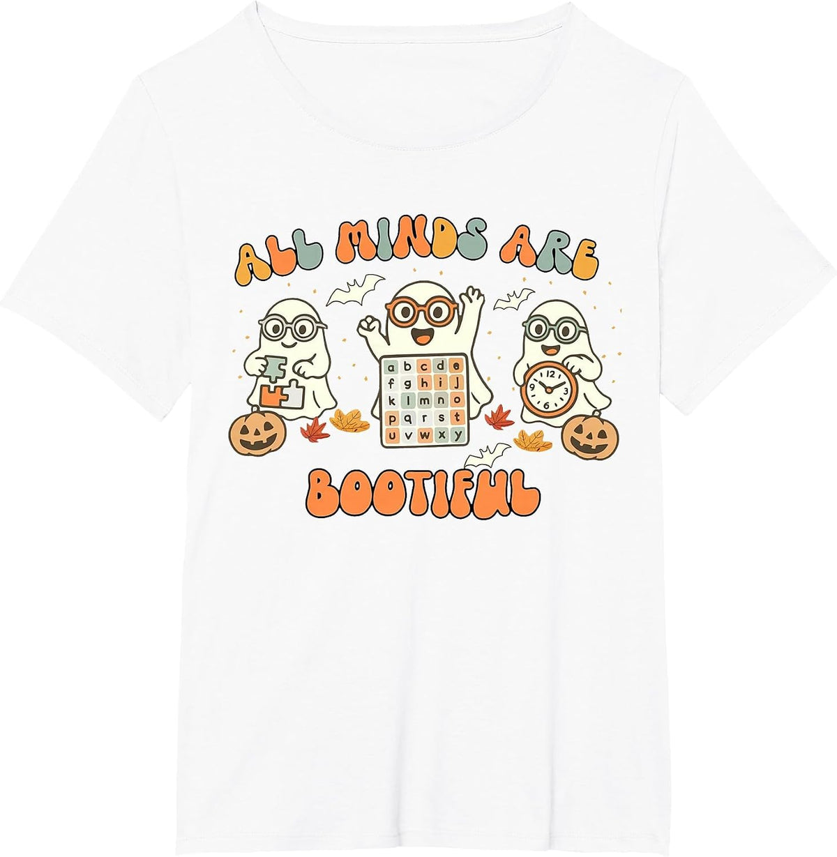 All Minds are Bootiful Special Education Teacher Halloween T-Shirt - White