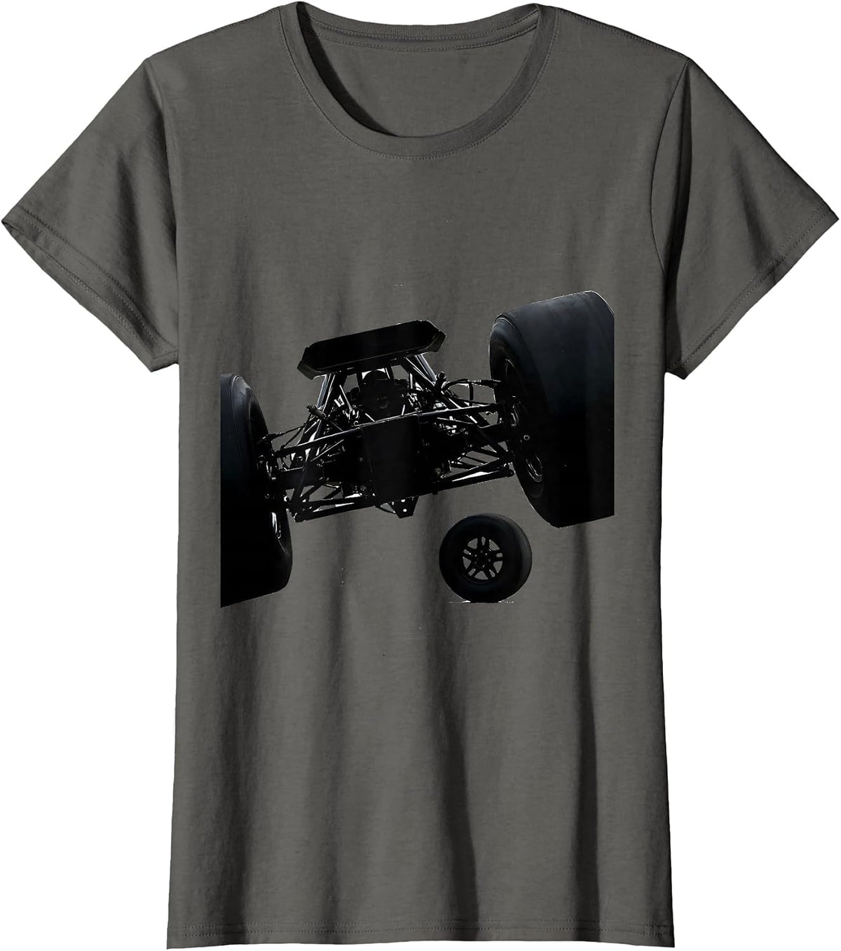 Women's Dragster Wheelie-Bar Broken RC Racing Humor T-Shirt - Asphalt Grey