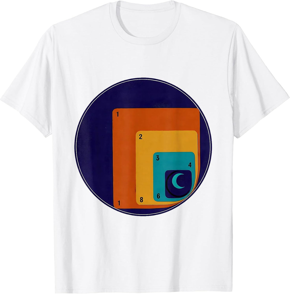 Men's Fibonacci Spiral Golden Ratio Sacred Geometry Math T-Shirt - White