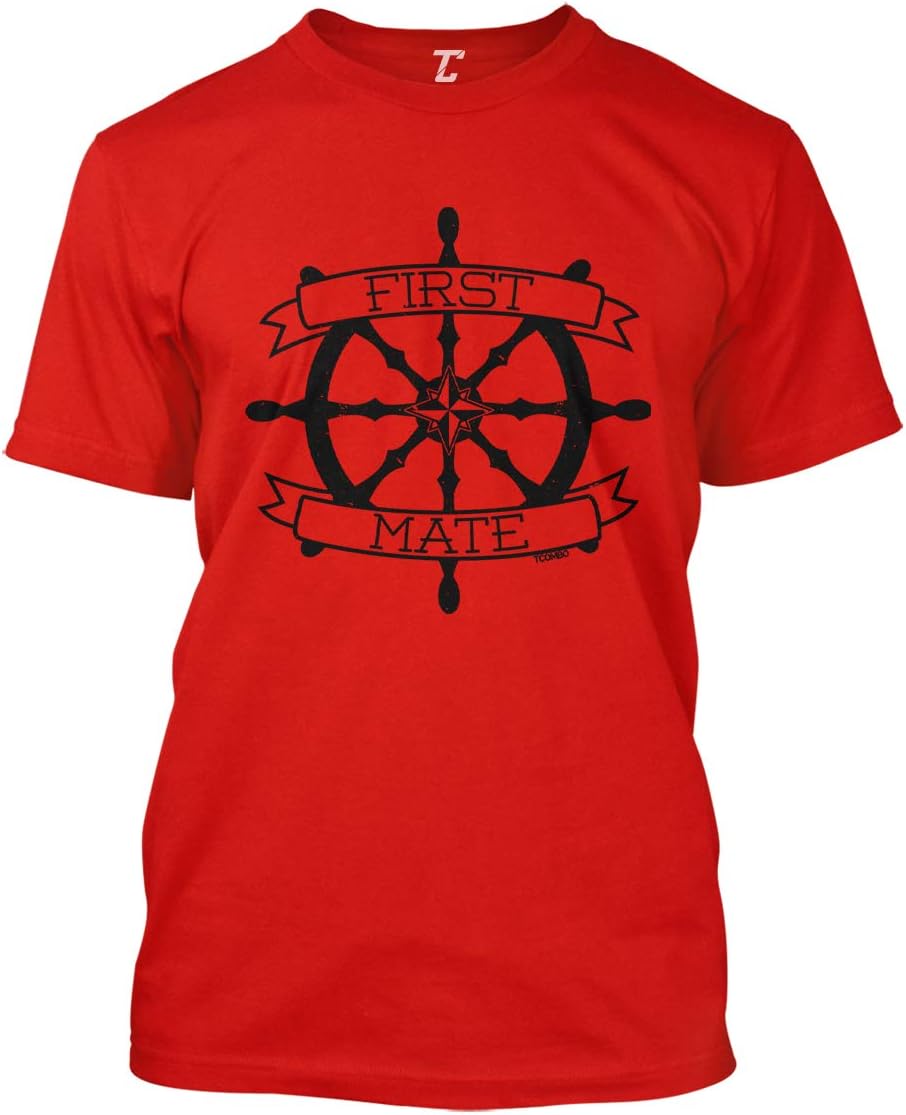 First Mate - Nautical Sea Beach Anchor Men's T-Shirt - Red