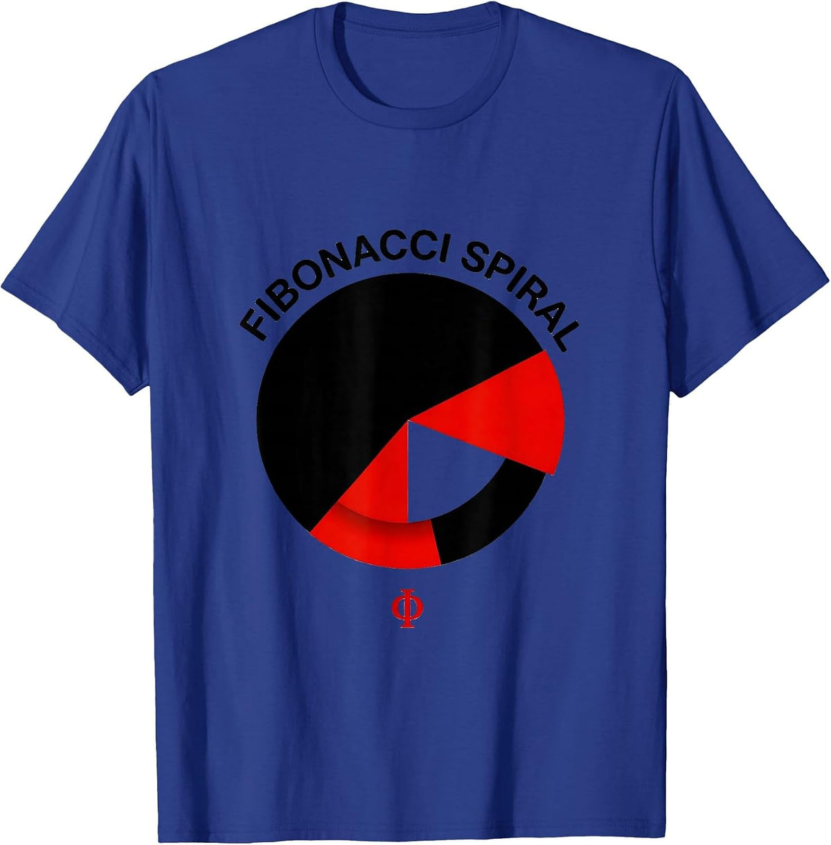 Men's Fibonacci Spiral Φ Sacred Geometry Math Enthusiast Teacher T-Shirt - Royal Blue