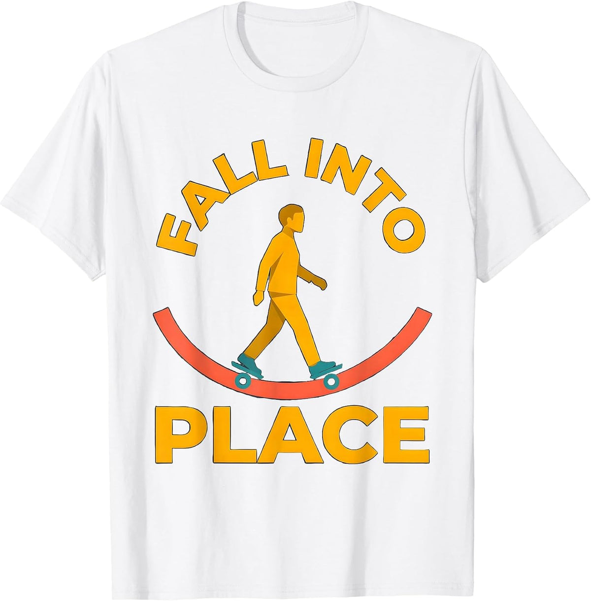Men's Fall Into Place Physical Therapist OT Gift Humor T-Shirt - White