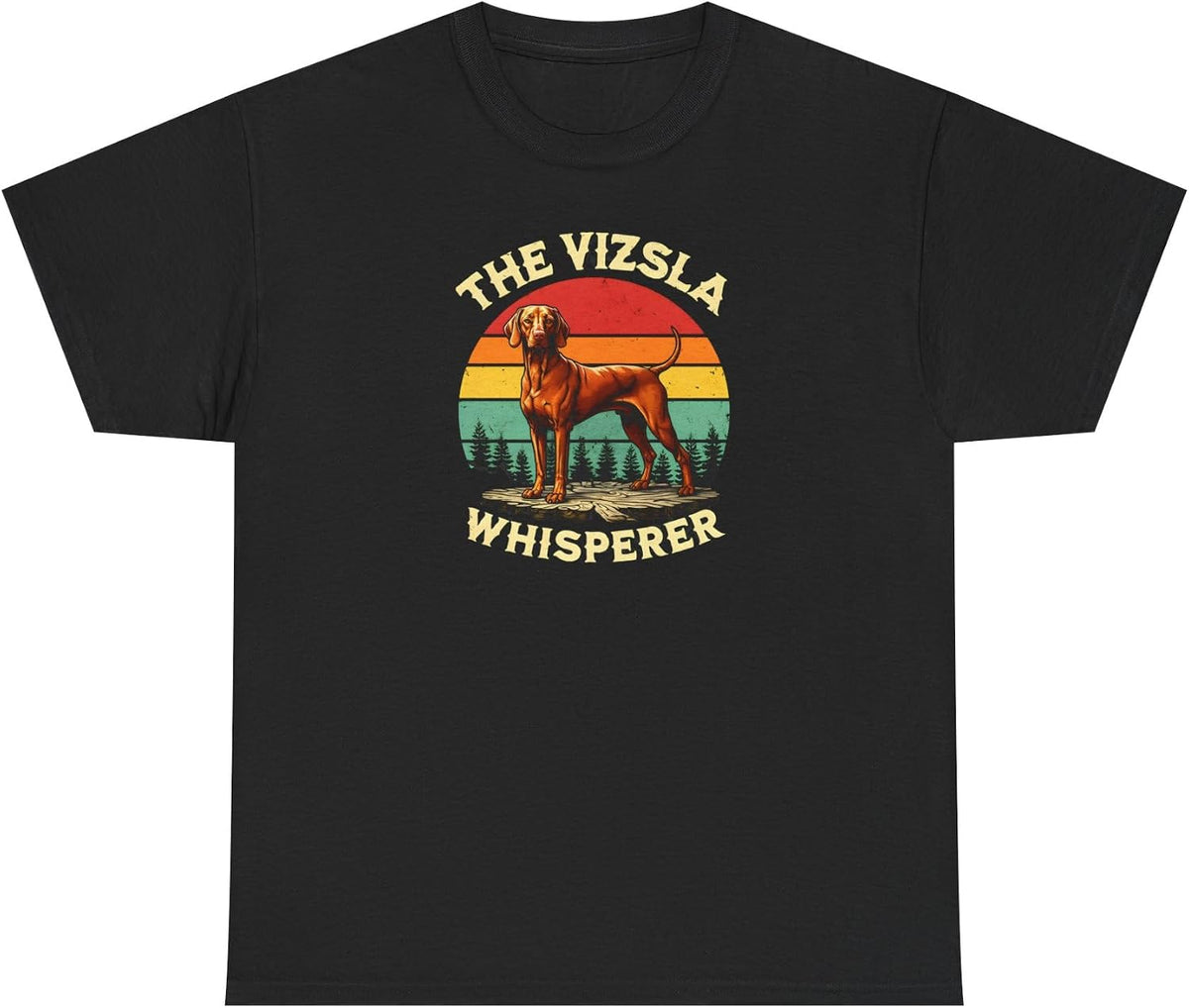 The Vizsla Whisperer Hungarian Vizsla T-Shirt, Unisex Tee, Dog Lover Gift, Animal Print Shirt, Vizsla Mom Dad Shirt - Black