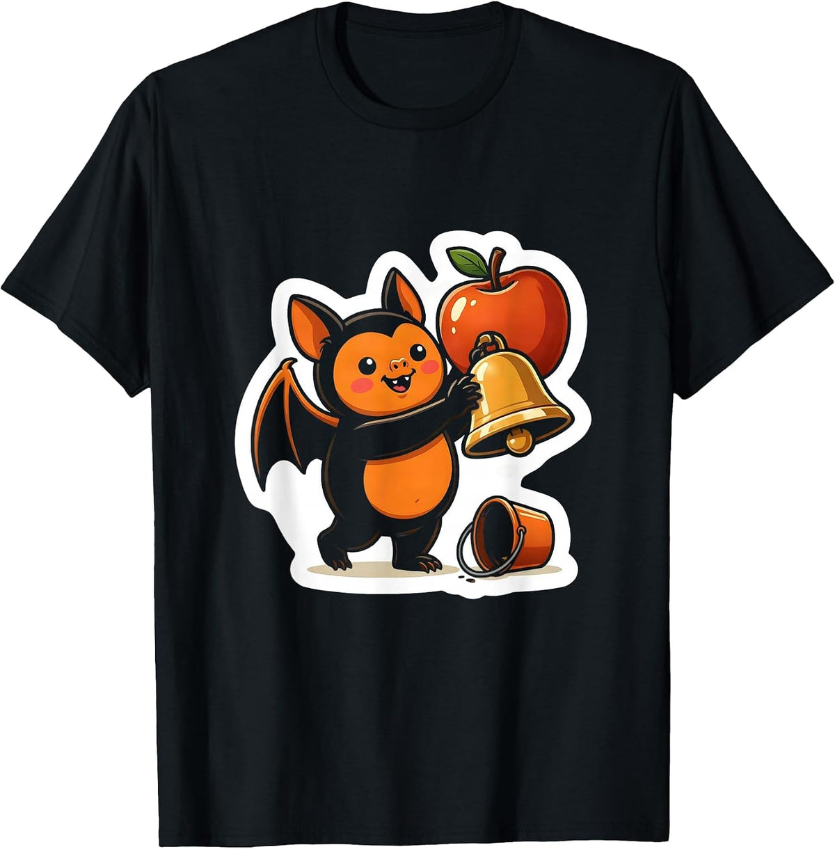 Men's Bat Teacher Cute Halloween Costume Humor T-Shirt - Black