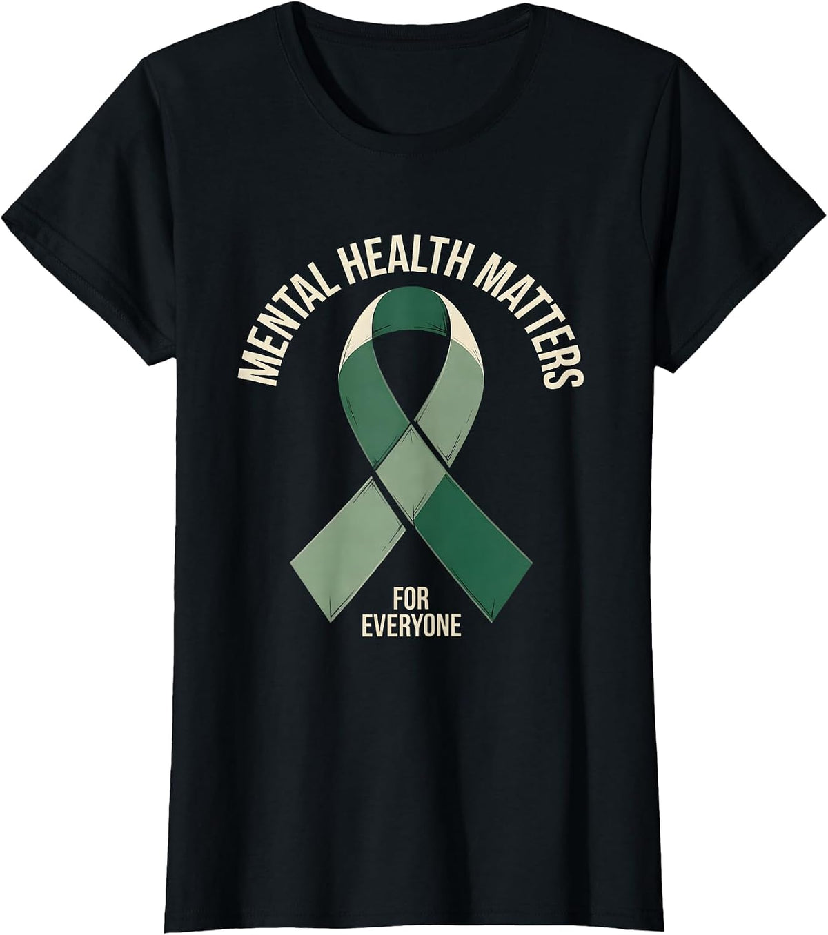 Mental Health Matters For Everyone Minimalist Awareness T-Shirt - Black